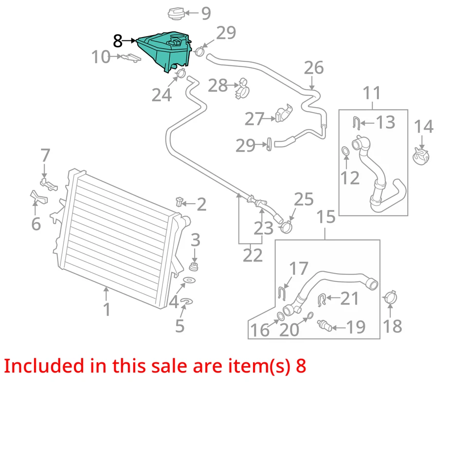 RADIATOR OVERFLOW Volkswagen Touareg Q7 2004 04 05 06 07 08 09 - 12 1424794 - Imagem 3 de 4