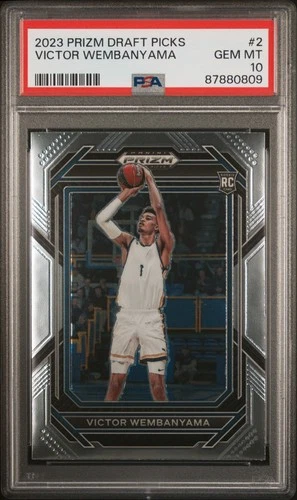 2023 PANINI PRIZM DRAFT PICKS VICTOR WEMBANYAMA PRIZM #2 ROOKIE GEM MINT PSA 10