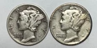 1942-S and 1943-S 10C Mercury Dimes 90% Silver