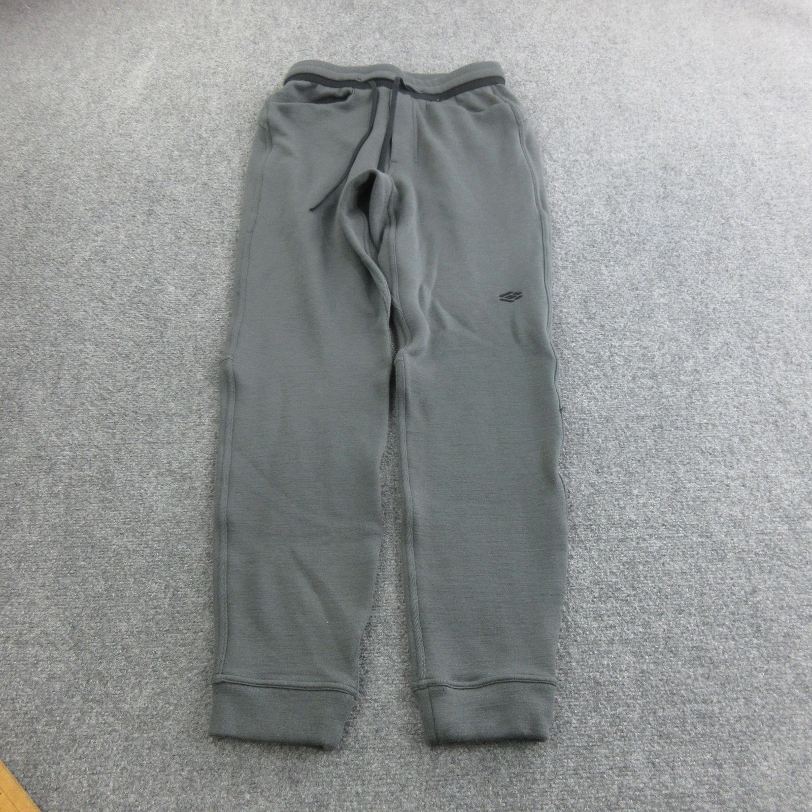 Skwala Pants Mens Medium Gray Merino Wool Fleece Joggers Elastic Waist Pockets