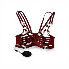 Bordelle Kleio Ouvert Wire Bra Burnt Red Gold Hardware Size SS SS23B03BR