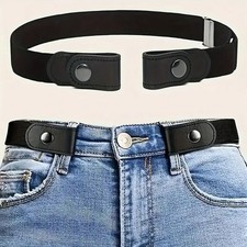 Invisible Elastic No Women Men Belt Buckle Stretch Belt for Jeans Pants
