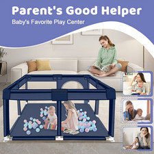 50" 50" Baby Playpen Portable Floor Yard With Anti-Slip Base Breathable Mesh