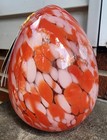 New Large Speckled LED Org. Glass Art Egg. Lights Up. 8" . Home Decor — photo 2