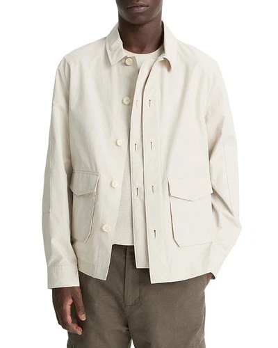 Vince Tech Utility Regular Fit Jacket Men's S Beige Button Closure Long Sleeves - product listing photo