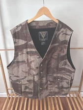 Weatherby Hunting Vest Mens 2XL Wool Blend Camo With Pockets Lined Outdoors