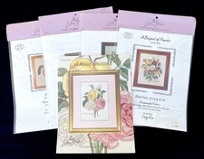 Lot 5 Lilac Studio Cross Stitch Pansies Jasmine Peony Rose Apple Cindy Rice NEW