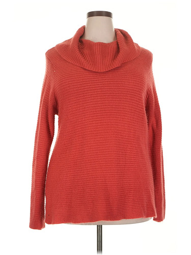 Design History Women Red Turtleneck Sweater 2X Plus