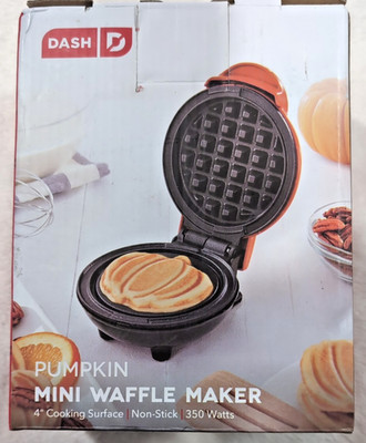 NEW - LOT of  2 - Dash Pumpkin Mini Waffle Maker - WE PAY ALL S&H