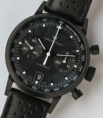 Hamilton Herren/Unisex Uhr Intra-Matic Chrono Black Ref. H38446730 NEW FULL SET