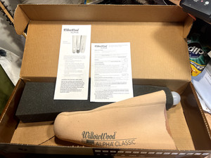 WillowWood Alpha Design prosthetic liner. New. Free new stand. size 30