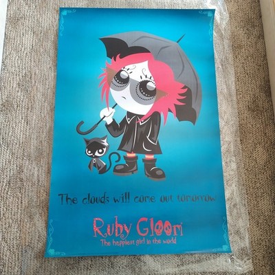 Vtg Y2k Ruby Gloom Poster Clouds Will Come Out Tomorrow Hot Topic Mall Goth Emo 