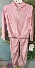 NWT Nike Girls 6X Two Piece Set Fleece Hoodie  Jogger Pants Foam Pink Sweatsuit