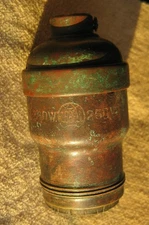 Hubbell Socket, Lamp replacement , verdigris finish. NO on/off mechanism