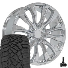 Oe Wheels Cv30 22x9 Chrome Rims 28545r22 Rt Tires Tpms Set 6x139.7 28et