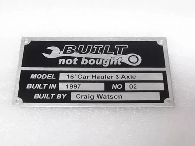 TYPENSCHILD FÜR BUILT NOT BOUGHT HOT RODE | Passend für