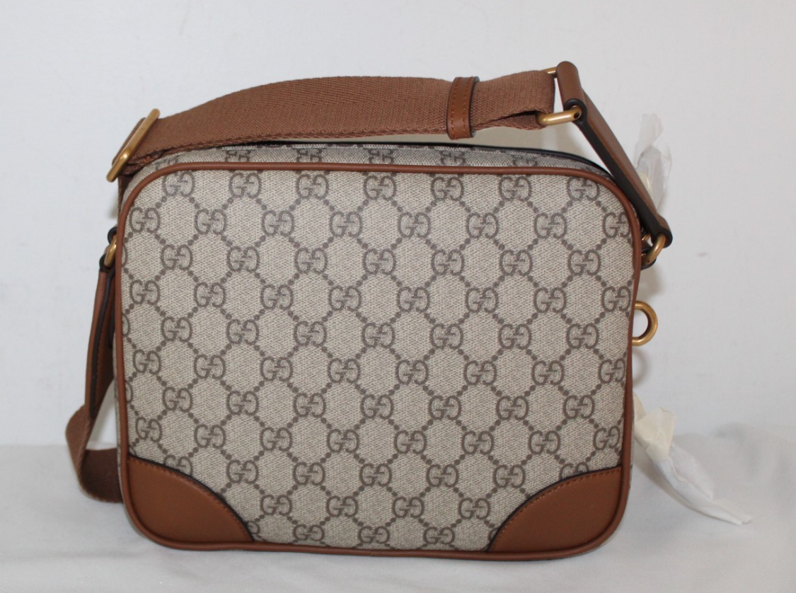 NWt Gucci GG Monogram Emblem Crossbody Double Zip Pocket Shoulder