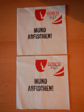 2 Stück Servietten Gosch Sylt - Mund abfischen !