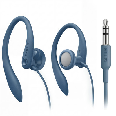 Philips SHS3200WT/37 Flexible Earhook Headphones for Sports, Running and Gym