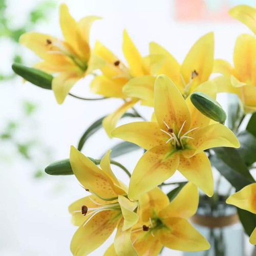 6 Pack Artificial Lily Flowers Full Bloom Fake Latex Real Touch Artificial Fl... - Picture 5 of 6