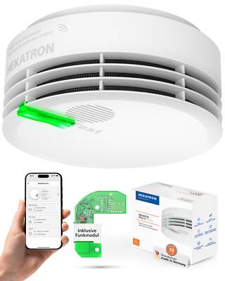 Hekatron Genius Plus X inkl. Funkmodul FM Standard Rauchmelder 10 Jahre Batterie