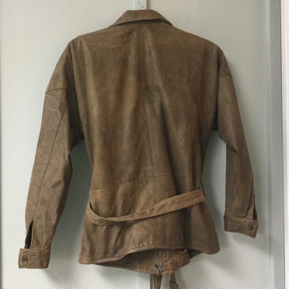 fidelity the outwear company 9/10  jacket Brown Long Sleeve Zip Up Belted Lined - Image 2 of 4