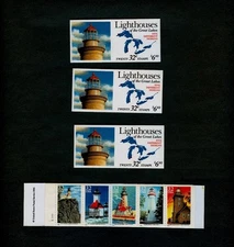 FOUR BK230 (4-Scott# 2973a) .32 1995 Lighthouses Unexploded Booklets - PO Fresh
