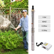 0.33HP Submersible Water Pump Deep Well Pump Stainless Steel For Farm Irrigation