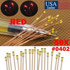50PC Pre Wired Red 0402 SMD LEDs Lighting Kits Pre-soldered Micro LEDs USA