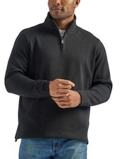 Wrangler Men's Long Sleeve Fleece Quarter-Zip Sweater  Caviar  X-Large