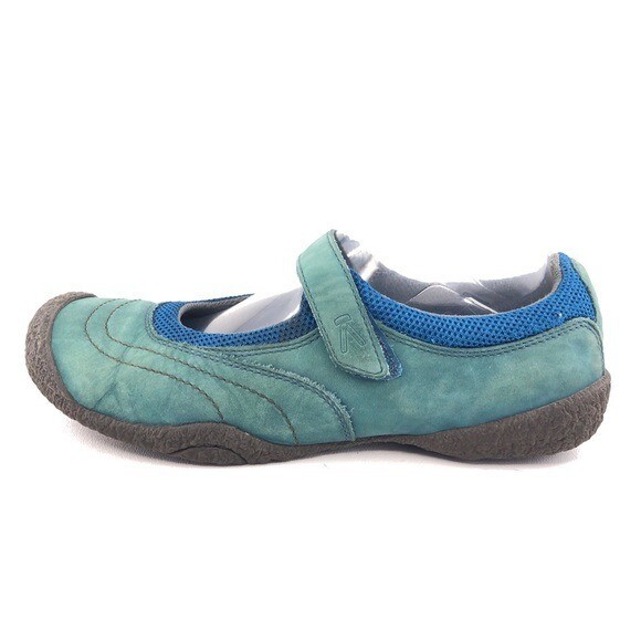 Keen Mary Jane Bumptoe Active Shoes Womens Size 8.5 Blue Green Leather Flats