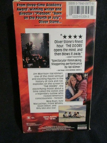 The Doors VHS 1991 Val Kilmer Oliver Stone Rock Bio Epic Like New EXCELLENT PLAY - Picture 2 of 8