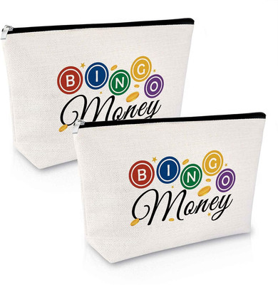 2 Pcs Bingo Lover Gifts Makeup Bag Casino Lovers Gift Game Gambling Presents for