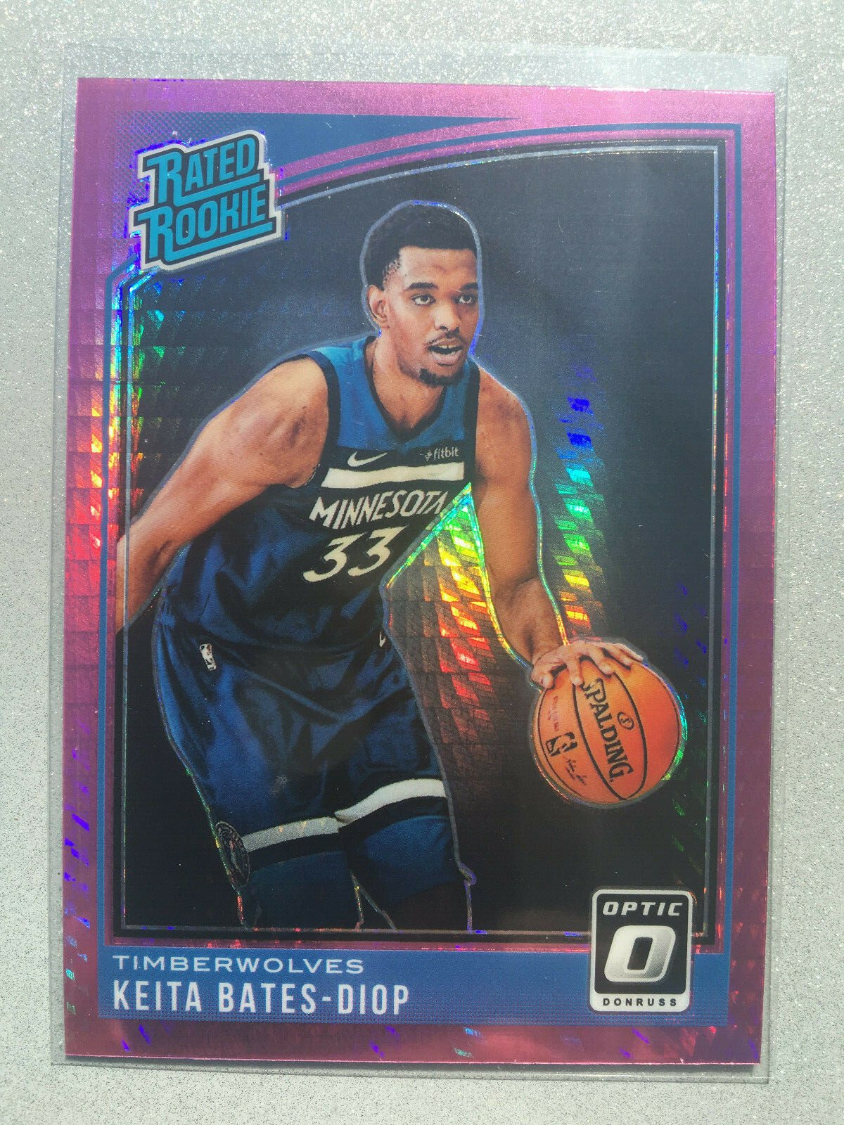 Keita Bates-Diop 2018-19 Donruss Optic Pink Hyper Prizm #191 Timberwolves RC