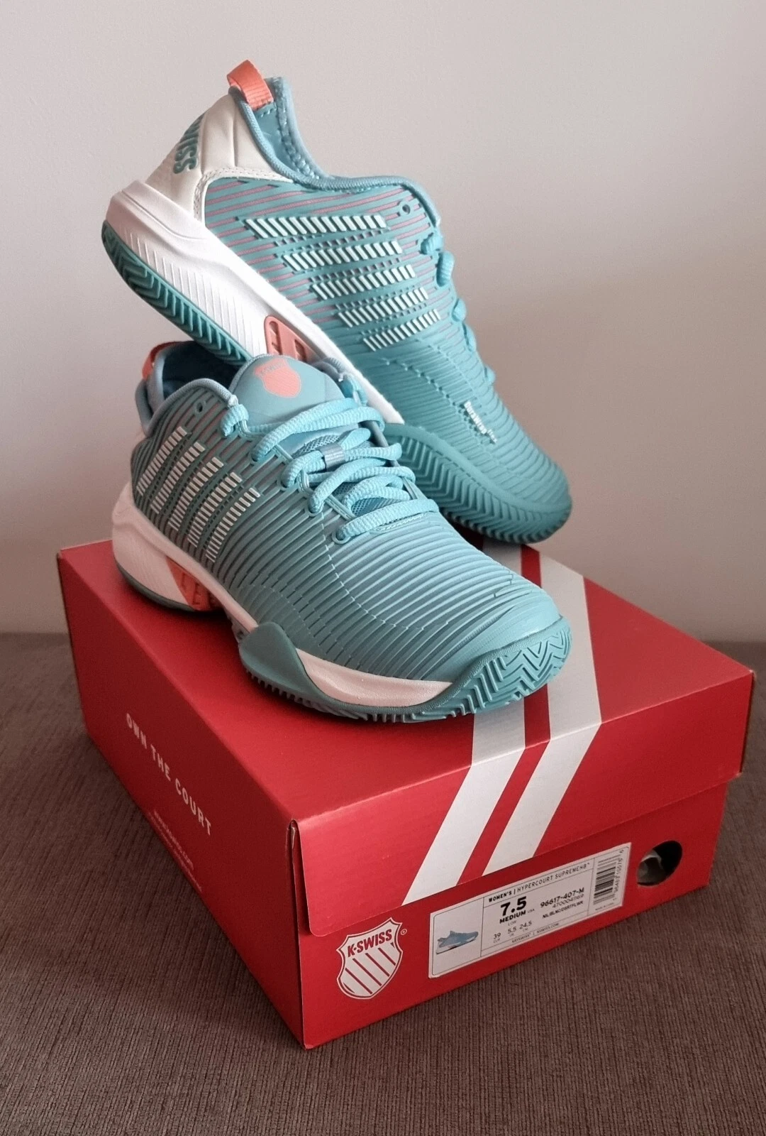Chaussures de tennis femme K Swiss Hypercourt Supreme HB   Bleu Nil/Blanc de...
