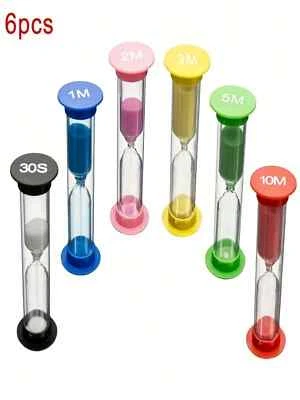 6pcs 30s 1 2 3 4 5 10 Minute Plastic Sandglass Hourglass Sand Timer Set