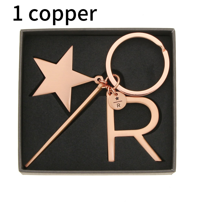 Starbucks Reserve Tokyo 2022 Logo Keychain Copper Silver Gold