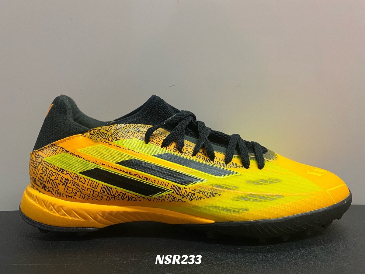 ADIDAS SPEEDFLOW MESSI.3 TF SOLAR GOLD BLACK GW7423 SIZE 6.5 TURF