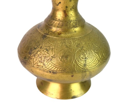 Etched Design Brass Flower Vase Collectible Metal Table Décor Surai Pot. G7-1028 - Picture 5 of 9