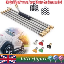 4000psi High Pressure Power Washer Gun Extension Rod Water Spray Lance 5 Nozzles