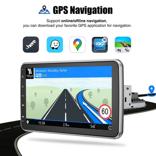 1 DIN Android 14 DAB+ Carplay Stereo Radio GPS 4+64G Rotatable Screen Camera MIC - Picture 6 of 15