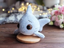 Handmade Crochet Plush Shark Toy   Soft Stuffed Ocean Animal   Sea Life Nursery
