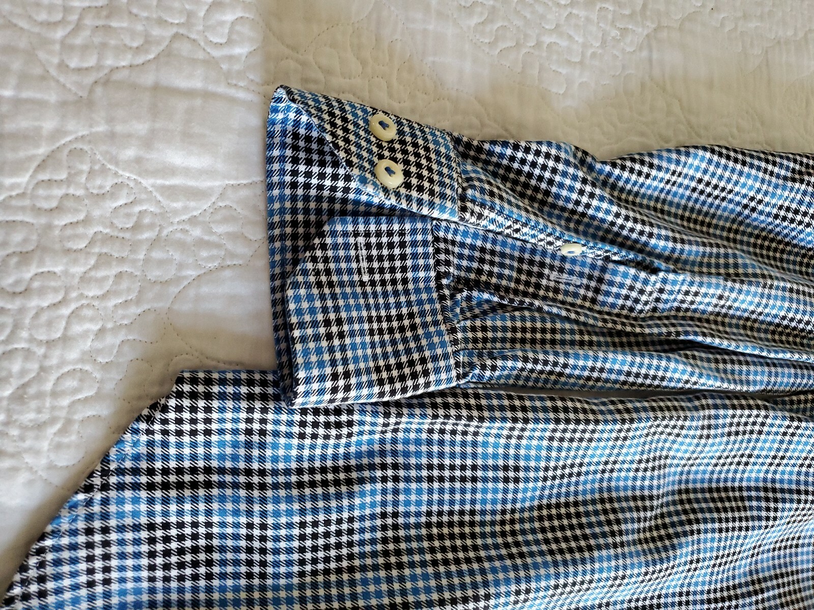 Peter Millar Gingham  Houndstooth Button-Up Long … - image 8