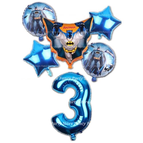 Batman Birthday Balloons Superhero Party Theme Age Number Blue Decorations Comic - Picture 4 of 12