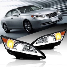 Chrome Projector HID Headlights Assembly For 2010-12 Lexus ES350 Dual Beam Lamps