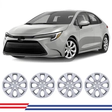 Set Of 4 Hubcaps for 2009-2025 Toyota Corolla 16-Inch Wheel Rims Cover Snap On