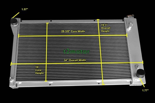 3 Row Aluminum Racing Radiator MC369 For 1967-1972 GMC/Chevy C10 20 30 ...