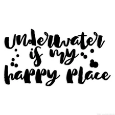 Underwater Happy Place - Decal Sticker - Multiple Colors & Sizes - ebn6989