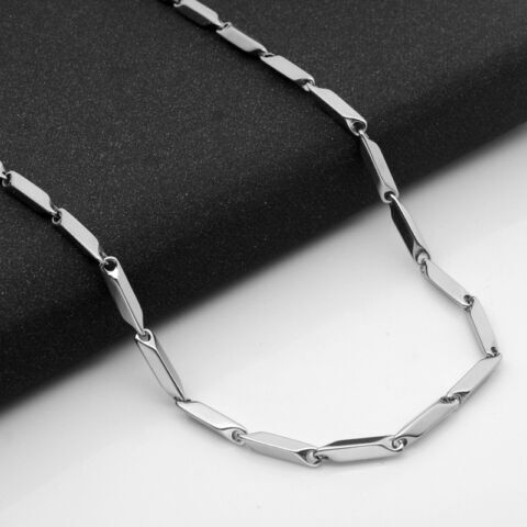 Collana Donna Uomo 2 Colori 2/3/4/5mm Acciaio Inox Catene a Rombo 18-32 in - Foto 9 di 10