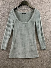 Kendall & Kylie Sweater Dress Women's Size S Gray Long Sleeve Scoop Neck Dress